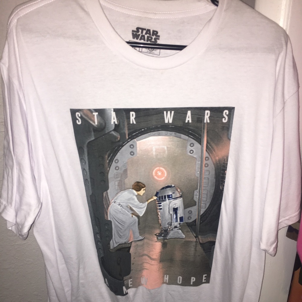 Star Wars White XL Tee A New Hope Princess Leia